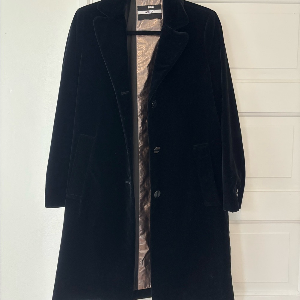 Jane Post Black Velvet Coat - XS like new